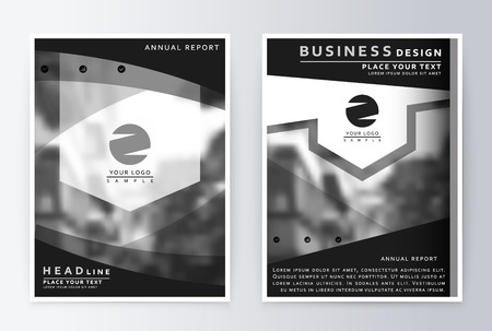 Layout design template, annual report brochure. Business flyer design template grey backgroundのイラスト素材