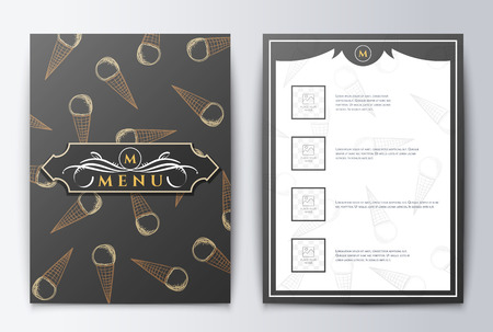 Design menu food. Brochure culinary menu. Menu background for restaurant or coffee design vector illustration.のイラスト素材