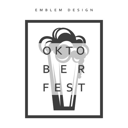 Vector illustration design Emblem Oktoberfest. Festivities in Germany. Oktoberfest Celebrationのイラスト素材
