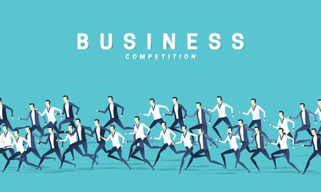Lot of business people are moving in one direction, design in a flat style. People men vectorのイラスト素材