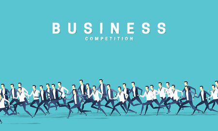 Lot of business people are moving in one direction, design in a flat style. People men vectorのイラスト素材