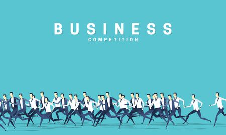 Lot of business people are moving in one direction, design in a flat style. People men vectorのイラスト素材