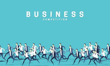 Lot of business people are moving in one direction, design in a flat style. People men vectorのイラスト素材