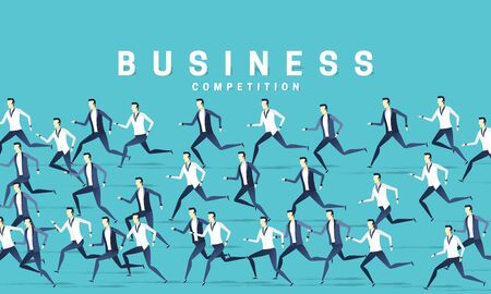 Lot of business people are moving in one direction, design in a flat style. People men vectorのイラスト素材