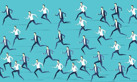 Lot of business people are moving in one direction, design in a flat style. People men vectorのイラスト素材