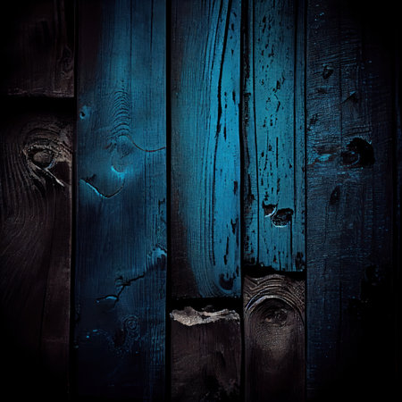 Wooden texture. Blue black Painted old wood. Fence planks. Rustic background with space for design. ai generativeの素材
