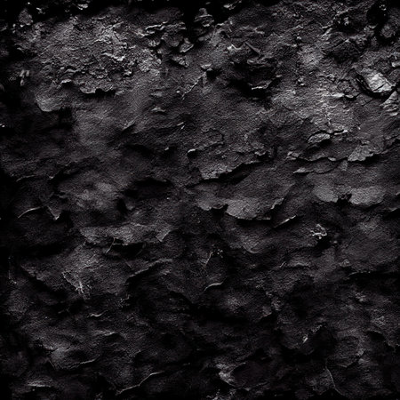 Deposits of coal rocks. Black stone background. Dark gray rock texture. abstract grunge background. black tarry ground embossed texture. Surface Ground with patterns. ai generativeの素材