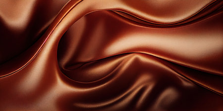 Texture of silk fabric. Brown silk satin background. Beautiful soft folds on the smooth surface of the fabric. luxury background. generative aiの素材