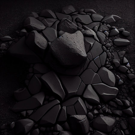 Black stone background. Dark gray rock texture. abstract grunge background. black tarry ground embossed texture. Surface Ground with patterns. ai generativeの素材