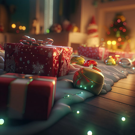 Merry Christmas and Happy new year. Festive design with decorative elements. holiday season. Greeting card, banner, poster. generative aiの素材