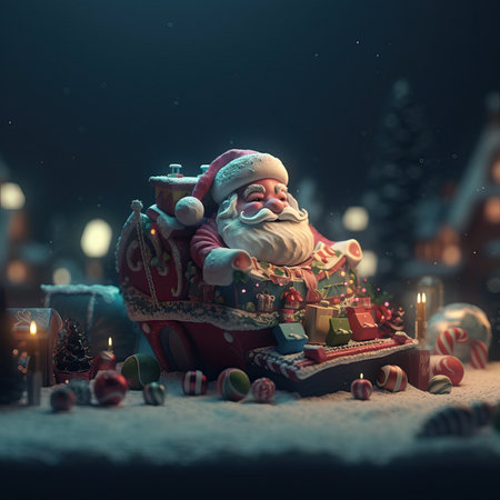 Merry Christmas and Happy new year. Festive design with decorative elements. holiday season. Greeting card, banner, poster. generative aiの素材