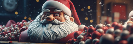 Merry Christmas and Happy new year. Festive design with decorative elements. Holiday season. Horizontal banner and poster, header for website. generative aiの素材