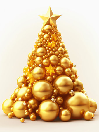 Christmas golden tree. generative aiの素材