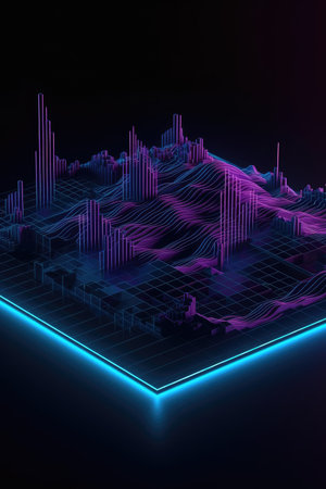 Abstract background. Minimal poster holographic reflective material, 3d rendering geometrical shapes. generative aiの素材