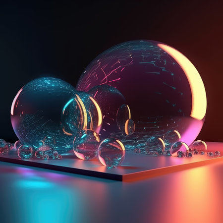 Abstract background. Minimal poster holographic reflective material, 3d rendering geometrical shapes. generative aiの素材