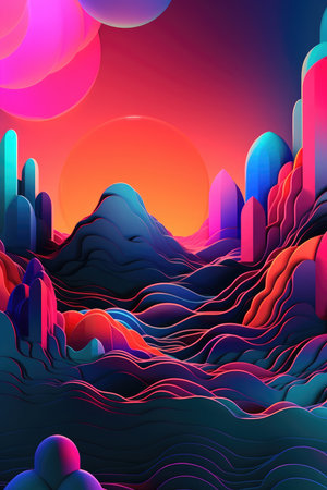 Abstract background. Minimal poster holographic reflective material, 3d rendering geometrical shapes. generative aiの素材