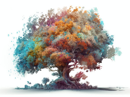 Isolated tree on white background. generative aiの素材