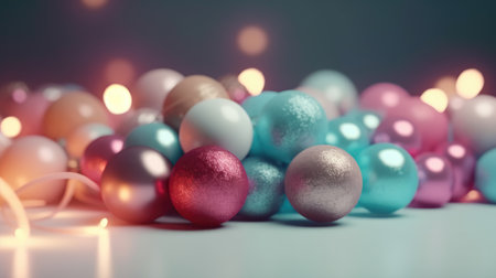 Christmas background. Decorated Christmas ball background. generative aiの素材
