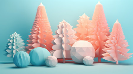 Abstract minimal background soft pastel color. scene and composition with 3d design elements. generative aiの素材