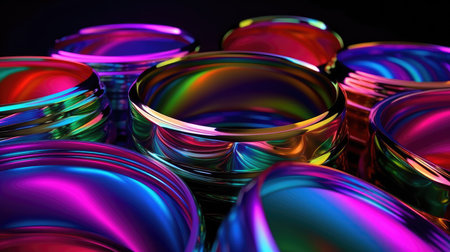Abstract Mix Hologram and neon, vibrant metallic colors background. generative aiの素材