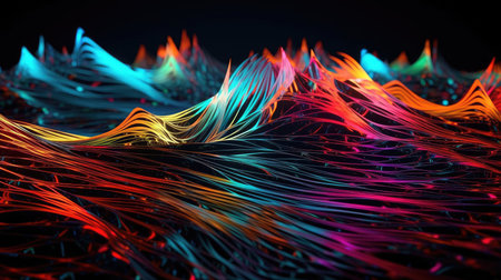 Abstract Mix Hologram and neon, vibrant metallic colors background. generative aiの素材
