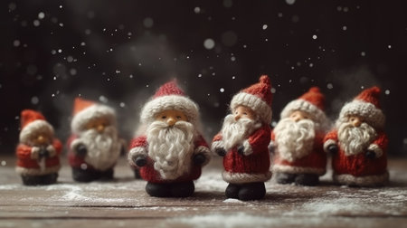 Santa Claus cute christmas. Christmas and New Year background. Festive seasonal Christmas bright background. Holiday poster and banner, greeting card. generative aiの素材