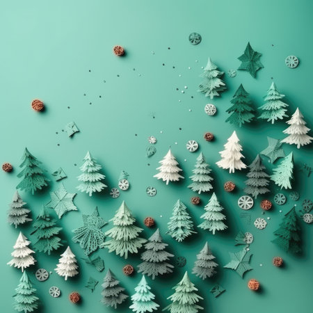 Christmas and New Year background. Festive seasonal Christmas bright background. Holiday poster and banner, greeting card. generative aiの素材