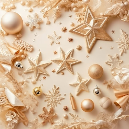 Christmas and New Year background. Festive seasonal Christmas bright background. Holiday poster and banner, greeting card. generative aiの素材