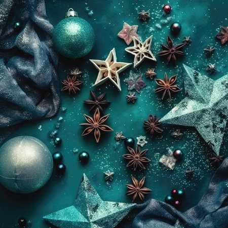 Christmas and New Year background. Festive seasonal Christmas bright background. Holiday poster and banner, greeting card. generative aiの素材