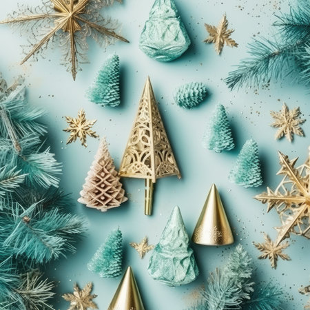 Christmas and New Year background. Festive seasonal Christmas bright background. Holiday poster and banner, greeting card. generative aiの素材