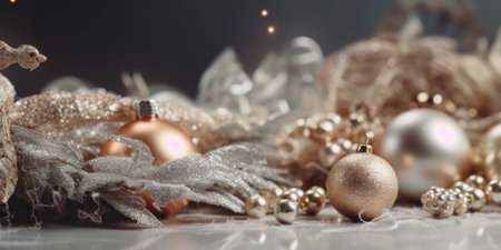 Christmas and New Year background. Festive seasonal Christmas bright background. Holiday poster and banner, greeting card. generative aiの素材