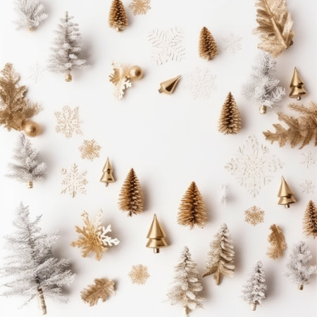 Christmas and New Year background. Festive seasonal Christmas bright background. Holiday poster and banner, greeting card. generative aiの素材