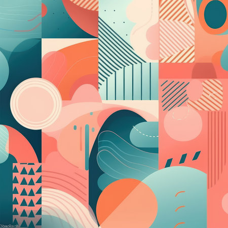Abstract geometric art background. Geometry fantastic illustration. generative aiの素材