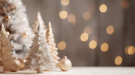 Winter fir trees and pines. Christmas and New Year background. Festive seasonal Christmas bright background. Holiday poster and banner, greeting card. generative aiの素材