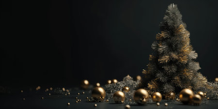 Winter fir trees and pines. Christmas and New Year background. Festive seasonal Christmas bright background. Holiday poster and banner, greeting card. generative aiの素材