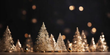 Winter fir trees and pines. Christmas and New Year background. Festive seasonal Christmas bright background. Holiday poster and banner, greeting card. generative aiの素材
