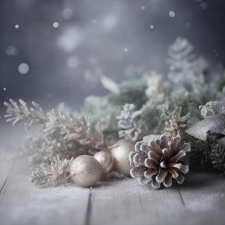 Christmas and New Year background. Festive seasonal Christmas bright background. Holiday poster and banner, greeting card. generative aiの素材