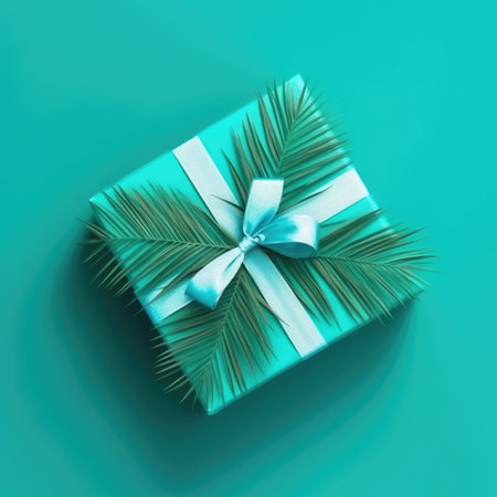 Background with gift boxes. Gift box flat top view. Poster surprise birthday, valentine's day, wedding and anniversary. generative aiの素材