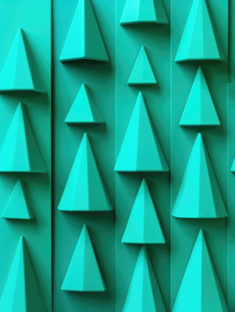 Abstract background with green triangles. 3d renderingの素材