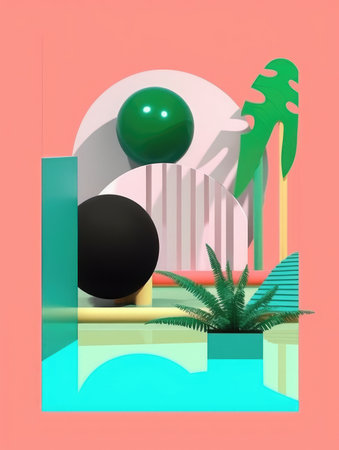 Modern abstract minimal poster, social media banner. Background minimalism art design. cover for cards, flyers, advertising brochures. generative aiの素材