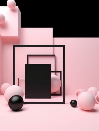 Modern abstract minimal poster, social media banner. Background minimalism art design. cover for cards, flyers, advertising brochures. generative aiの素材