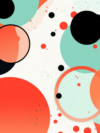 Circles abstract background with dots.の素材