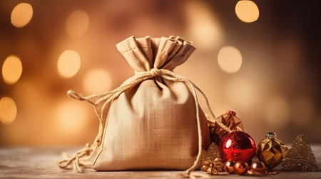 Christmas background with decorative holiday design elements. Festive background with christmas ornament decoration, Copy space. banner and poster. generative aiの素材