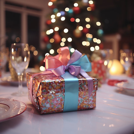 Merry Christmas and Happy new year. Festive background for Christmas holiday. Xmas holiday. Festive banner and poster, greeting card. generative aiの素材