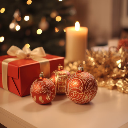 Merry Christmas and Happy new year. Festive background for Christmas holiday. Xmas holiday. Festive banner and poster, greeting card. generative aiの素材