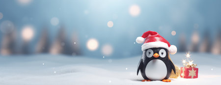 Horizontal Christmas banner, web poster, header cap for website. Merry Christmas and Happy New Year. Festive bright beautiful background. generative aiの素材