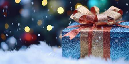 Merry Christmas and Happy new year. Festive background with gift boxes. Christmas gift boxの素材