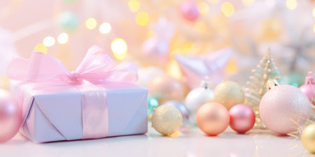 Merry Christmas and Happy new year. Festive background with gift boxes. Christmas gift boxの素材