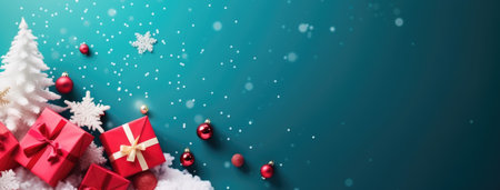 Merry Christmas and Happy New Year. Bright festive Christmas background. New Year's celebrationの素材