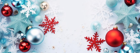 Merry Christmas and Happy New Year. Bright festive Christmas background. New Year's celebrationの素材